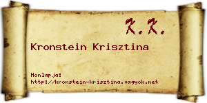 Kronstein Krisztina névjegykártya